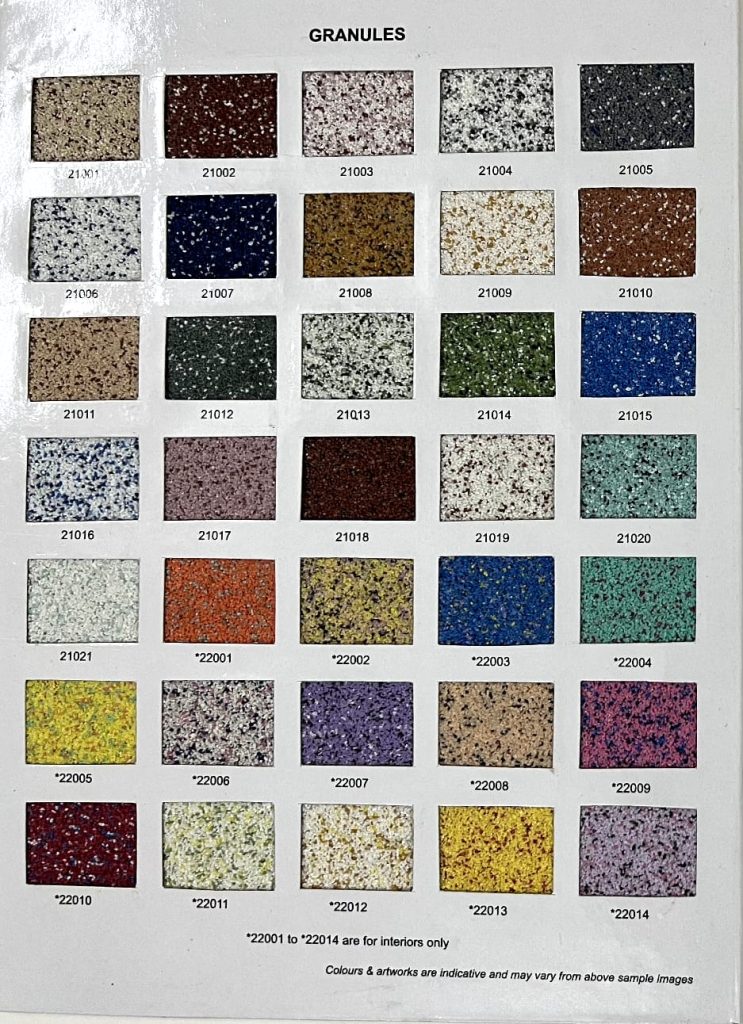 Granule Texture Finish Shade Card